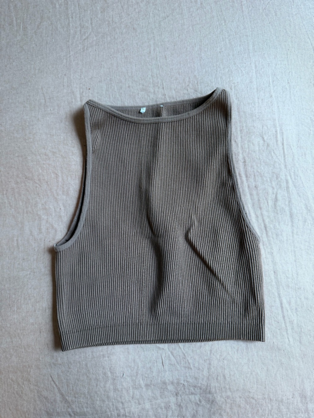 Urban Outfitters Ribbed Cropped Cami in Brown